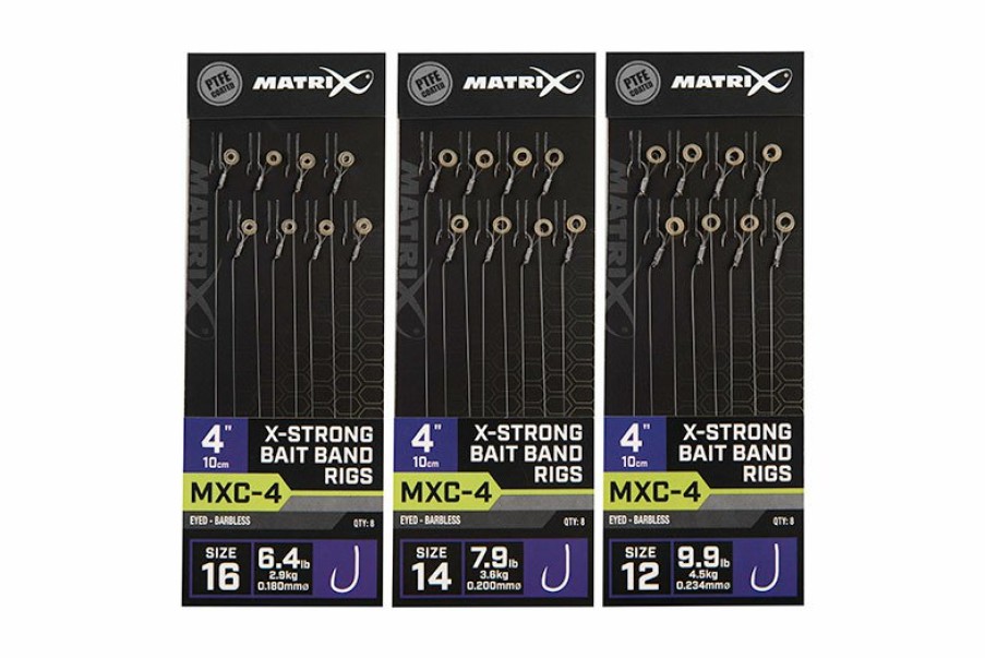 Hooks & Hooklengths Matrix | Matrix Mxc-4 X-Strong Bait Band Rigs 10Cm/4Ins