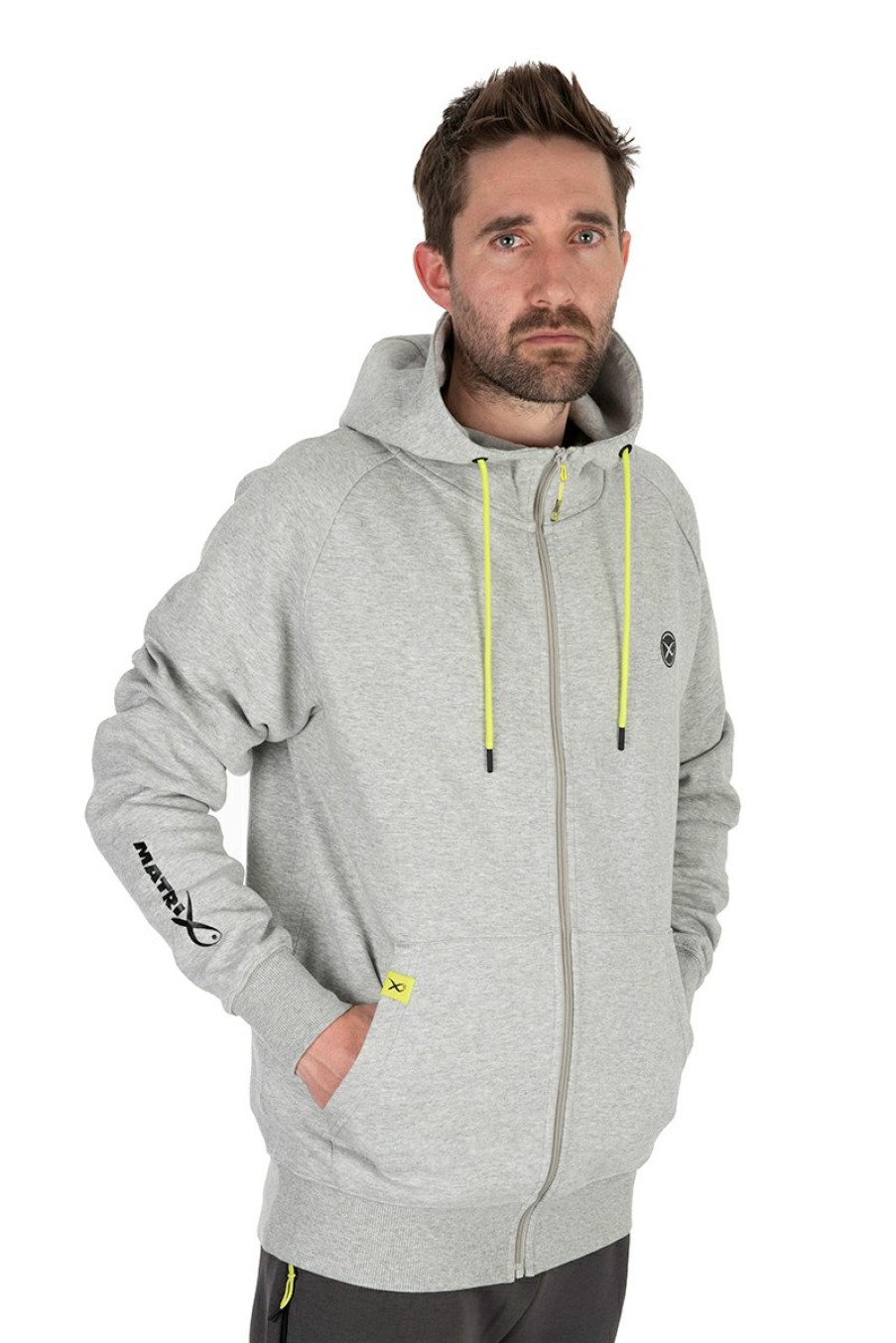 Clothing Matrix | Matrix Black Edition Full Zip Hoody (Marl Grey / Lime)