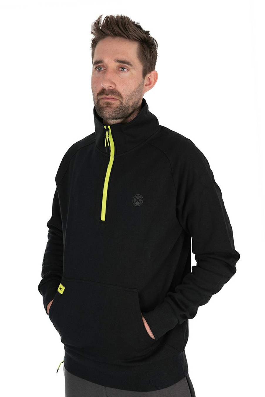 Clothing Matrix | Matrix Black Edition ¼ Zip Sweater (Black / Lime)