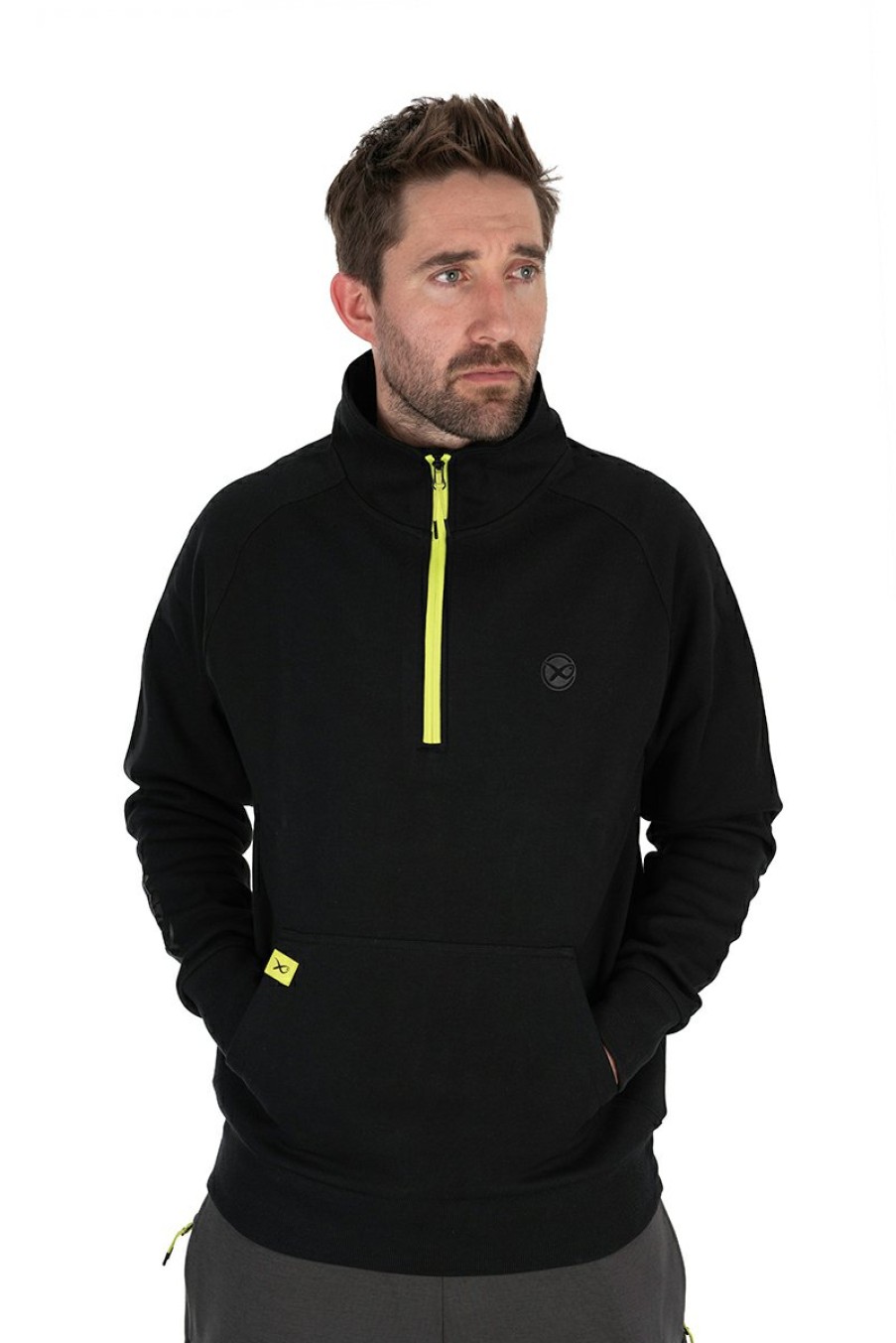 Clothing Matrix | Matrix Black Edition ¼ Zip Sweater (Black / Lime)