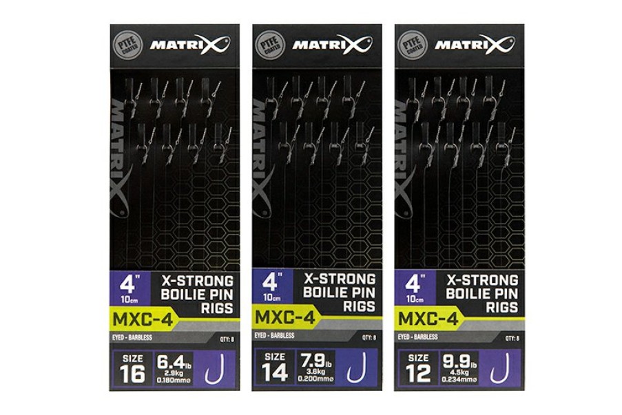 Hooks & Hooklengths Matrix | Matrix Mxc-4 4" X-Strong Boilie Pin Rigs