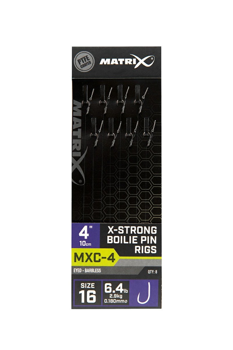 Hooks & Hooklengths Matrix | Matrix Mxc-4 4" X-Strong Boilie Pin Rigs